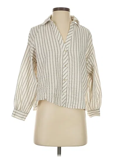 Pre-owned Zara 3/4 Sleeve Blouse In White