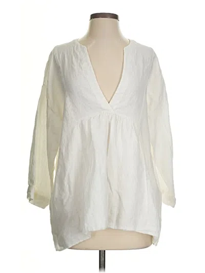 Pre-owned Zara 3/4 Sleeve Blouse In White