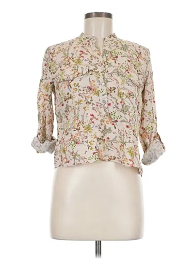 Pre-owned Zara 3/4 Sleeve Blouse In White