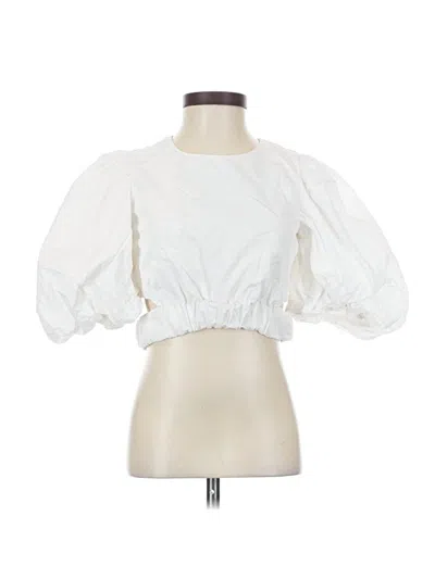 Pre-owned Zara 3/4 Sleeve Blouse In White