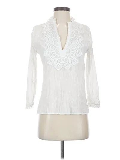 Pre-owned Zara 3/4 Sleeve Blouse In White