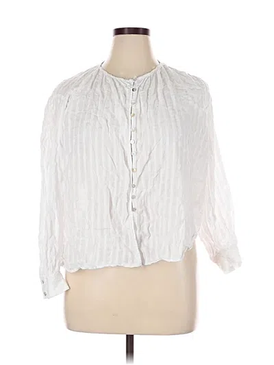 Pre-owned Zara 3/4 Sleeve Blouse In White