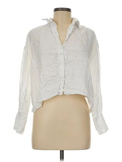 Pre-owned Zara 3/4 Sleeve Blouse In White