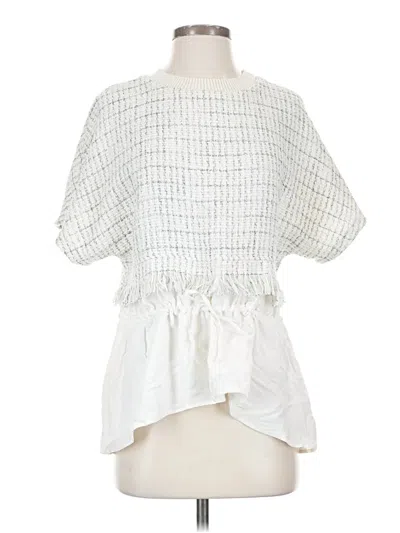 Pre-owned Zara 3/4 Sleeve Blouse In White