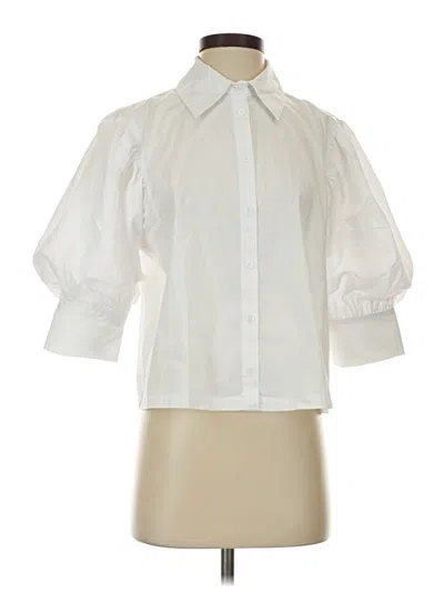 Pre-owned Zara 3/4 Sleeve Blouse In White