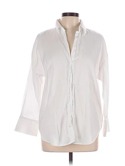 Pre-owned Zara 3/4 Sleeve Blouse In White