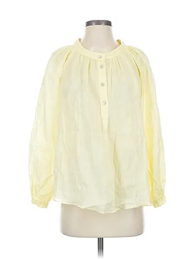 Pre-owned Zara 3/4 Sleeve Blouse In Yellow