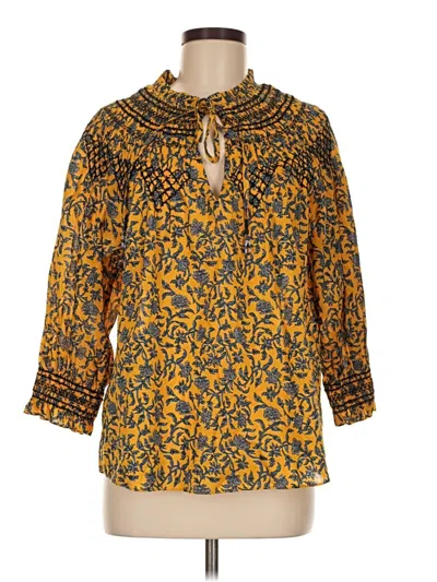 Zara 3/4 Sleeve Blouse In Yellow