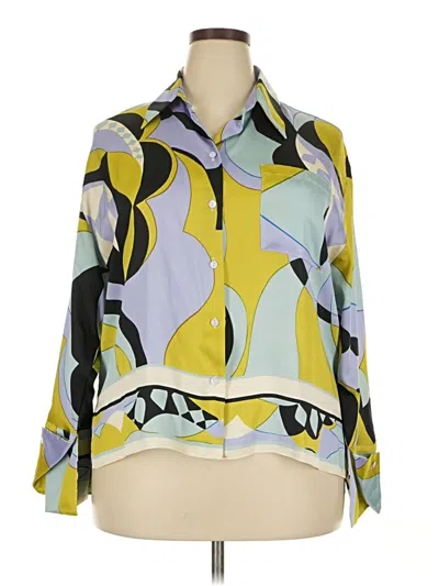 Pre-owned Zara 3/4 Sleeve Blouse In Yellow