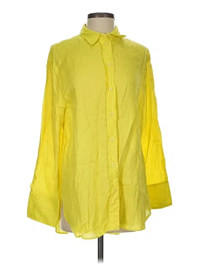 Pre-owned Zara 3/4 Sleeve Blouse In Yellow