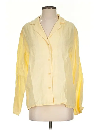 Pre-owned Zara 3/4 Sleeve Blouse In Yellow
