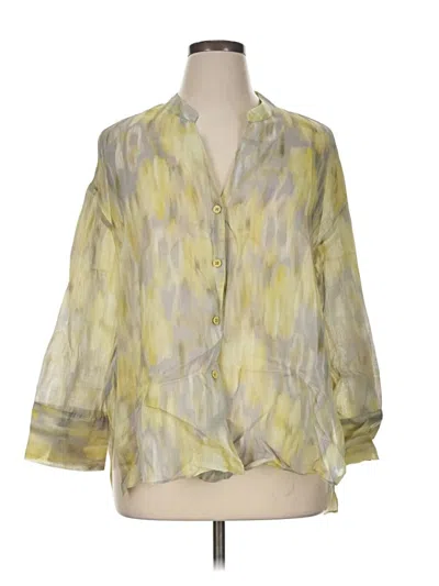 Pre-owned Zara 3/4 Sleeve Blouse In Yellow