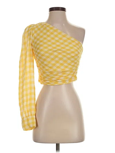 Pre-owned Zara 3/4 Sleeve Blouse In Yellow