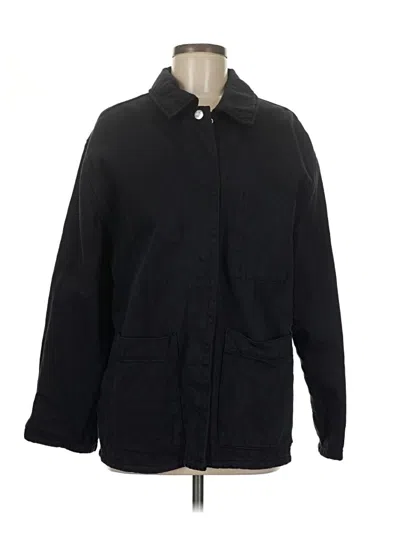 Pre-owned Zara 3/4 Sleeve Button Down Shirt In Black