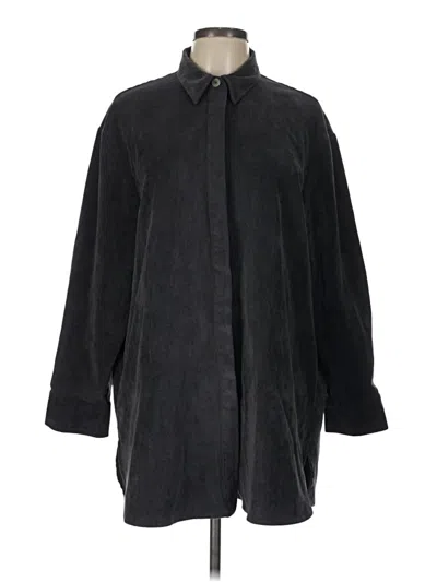 Pre-owned Zara 3/4 Sleeve Button Down Shirt In Black