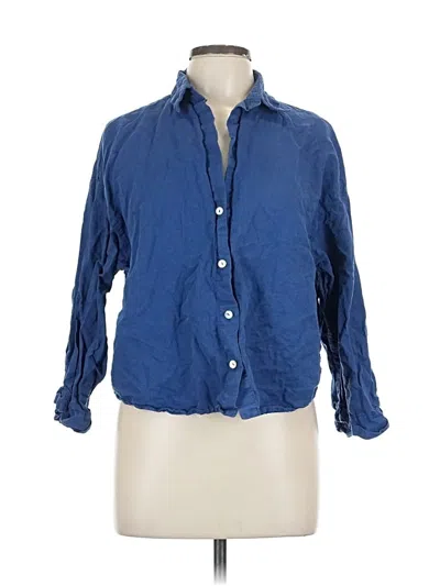 Pre-owned Zara 3/4 Sleeve Button Down Shirt In Blue