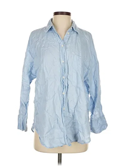 Pre-owned Zara 3/4 Sleeve Button Down Shirt In Blue