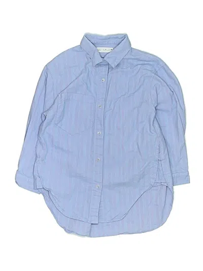 Pre-owned Zara Kids' 3/4 Sleeve Button Down Shirt In Blue