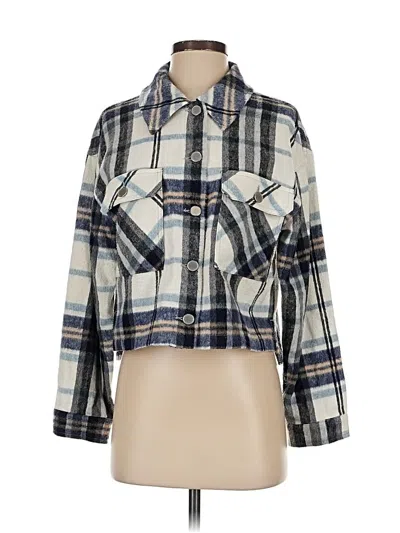 Pre-owned Zara 3/4 Sleeve Button Down Shirt In Blue