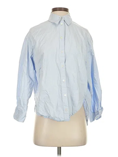 Pre-owned Zara 3/4 Sleeve Button Down Shirt In Blue