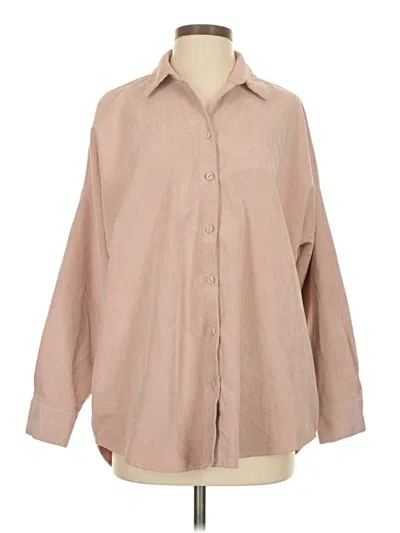 Pre-owned Zara 3/4 Sleeve Button Down Shirt In Brown