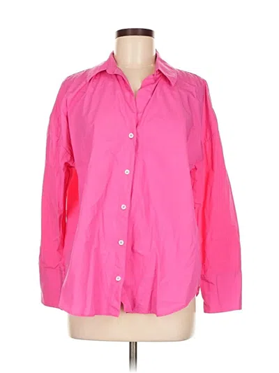 Pre-owned Zara 3/4 Sleeve Button Down Shirt In Pink