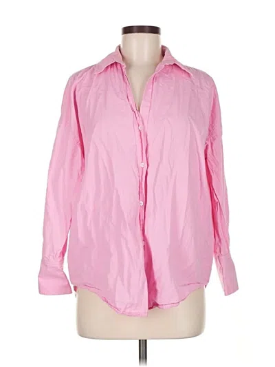 Pre-owned Zara 3/4 Sleeve Button Down Shirt In Pink
