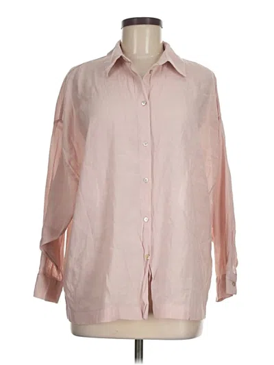 Pre-owned Zara 3/4 Sleeve Button Down Shirt In Pink