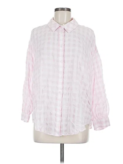 Pre-owned Zara 3/4 Sleeve Button Down Shirt In Pink