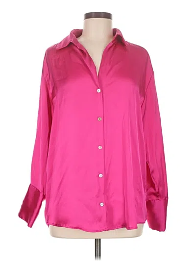 Pre-owned Zara 3/4 Sleeve Button Down Shirt In Pink