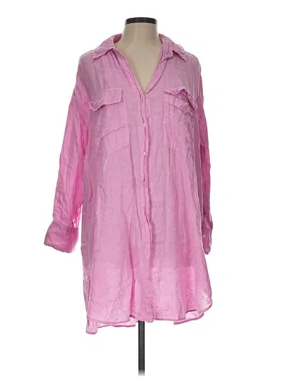 Pre-owned Zara 3/4 Sleeve Button Down Shirt In Pink