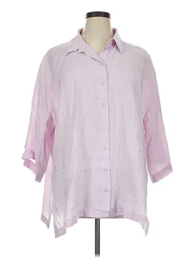 Pre-owned Zara 3/4 Sleeve Button Down Shirt In Pink