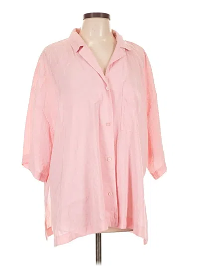 Pre-owned Zara 3/4 Sleeve Button Down Shirt In Pink