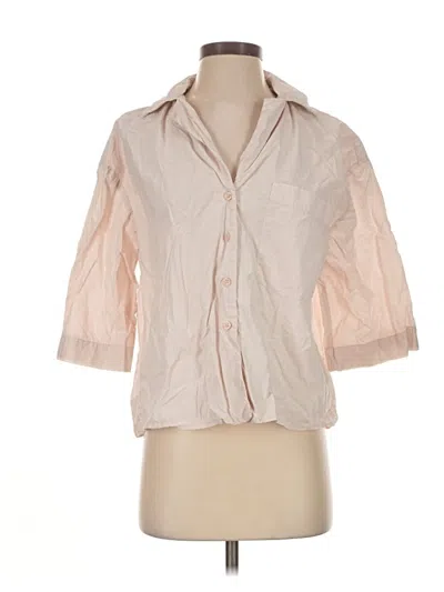 Pre-owned Zara 3/4 Sleeve Button Down Shirt In Pink