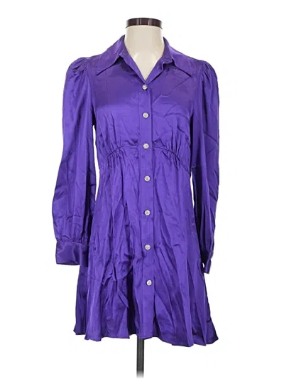 Pre-owned Zara 3/4 Sleeve Button Down Shirt In Purple