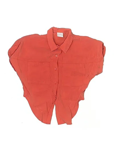 Pre-owned Zara Kids' 3/4 Sleeve Button Down Shirt In Red