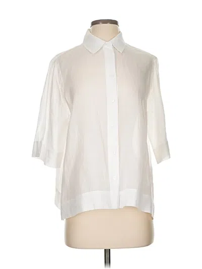 Pre-owned Zara 3/4 Sleeve Button Down Shirt In White