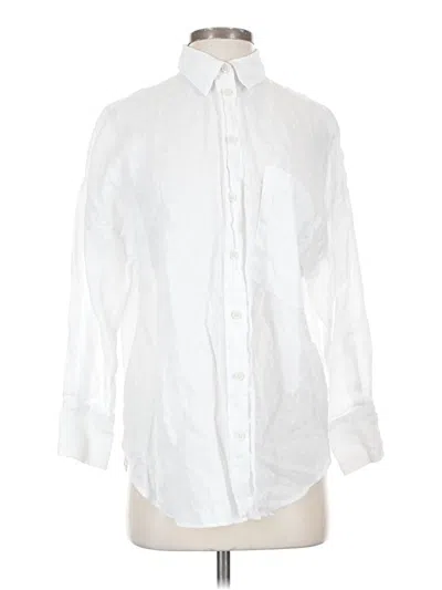 Pre-owned Zara 3/4 Sleeve Button Down Shirt In White