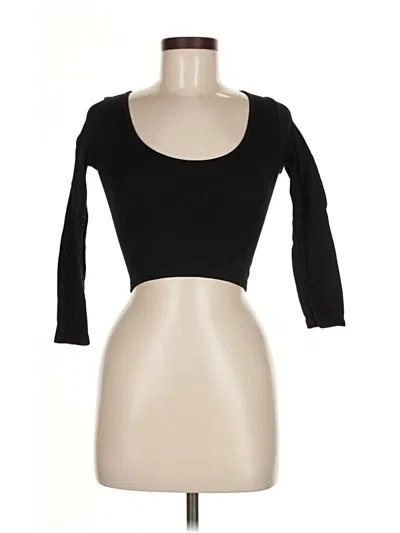 Pre-owned Zara 3/4 Sleeve T-shirt In Black