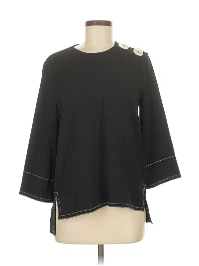 Pre-owned Zara 3/4 Sleeve Top Black Boatneck Tops