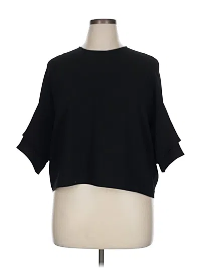 Pre-owned Zara 3/4 Sleeve Top Black Boatneck Tops