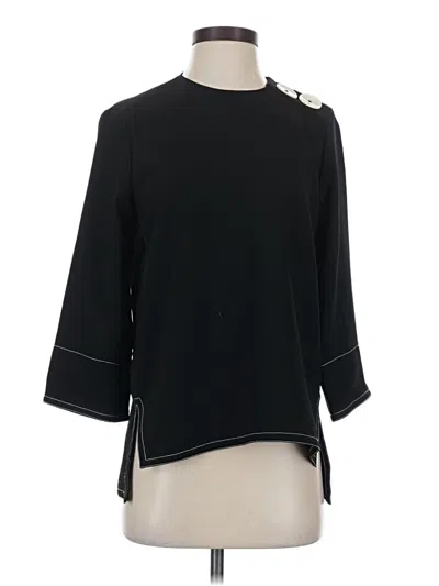 Pre-owned Zara 3/4 Sleeve Top Black Boatneck Tops