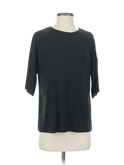 Pre-owned Zara 3/4 Sleeve Top Black Crew Neck Tops