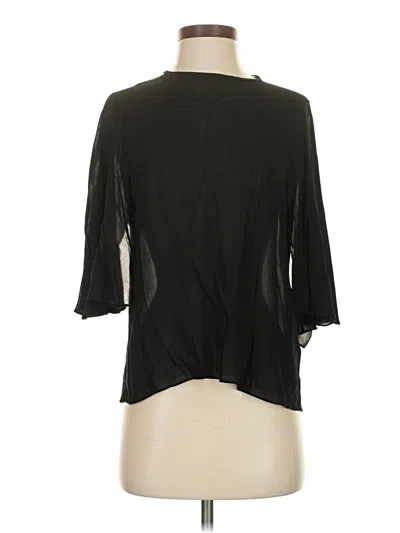 Pre-owned Zara 3/4 Sleeve Top Black Keyhole Neckline Tops