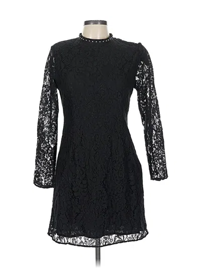 Pre-owned Zara 3/4 Sleeve Top Black Mock Neckline Tops
