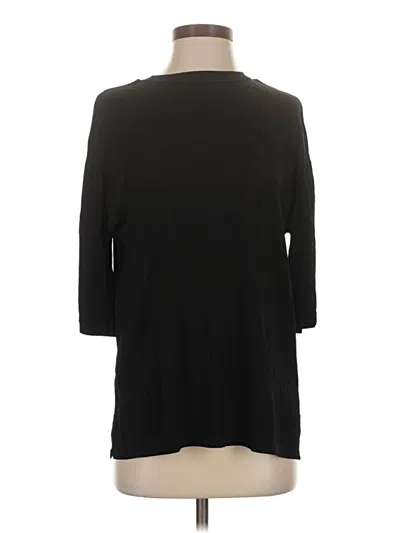 Pre-owned Zara 3/4 Sleeve Top Black Scoop Neck Tops