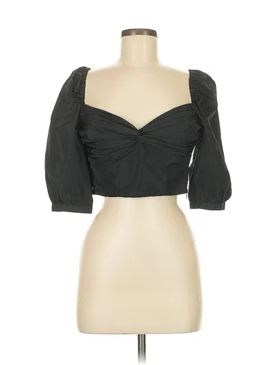 Pre-owned Zara 3/4 Sleeve Top Black Sweetheart Neckline Tops