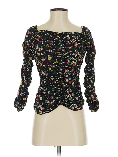 Zara 3/4 Sleeve Top Black Sweetheart Neckline Tops