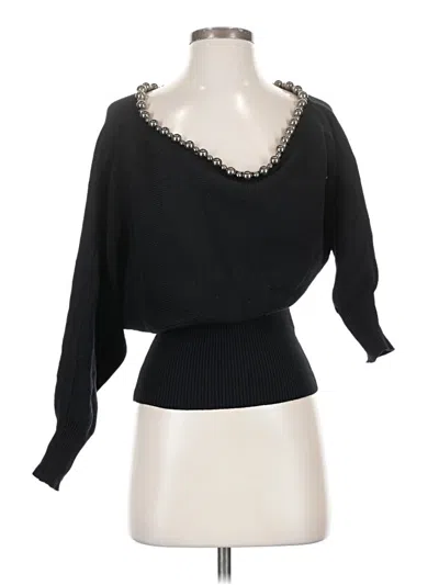 Pre-owned Zara 3/4 Sleeve Top Black Sweetheart Neckline Tops