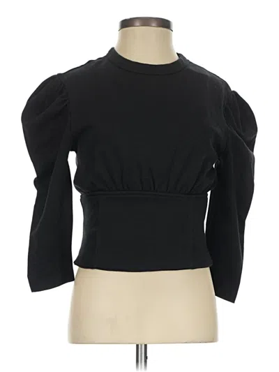 Pre-owned Zara 3/4 Sleeve Top Black Turtleneck Tops